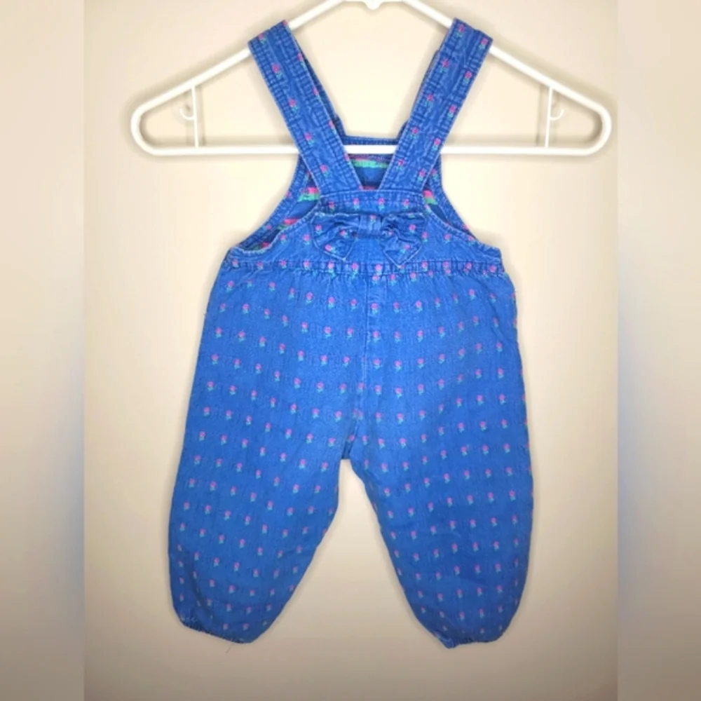 Vintage Girls Oshkosh B'gosh Blue Overalls SZ 3T - Picture 2 of 10